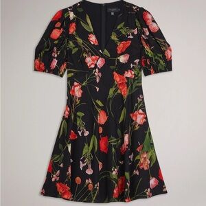 Ted Baker SIENNO Floral Puff Sleeve Mini Dress | Size 6